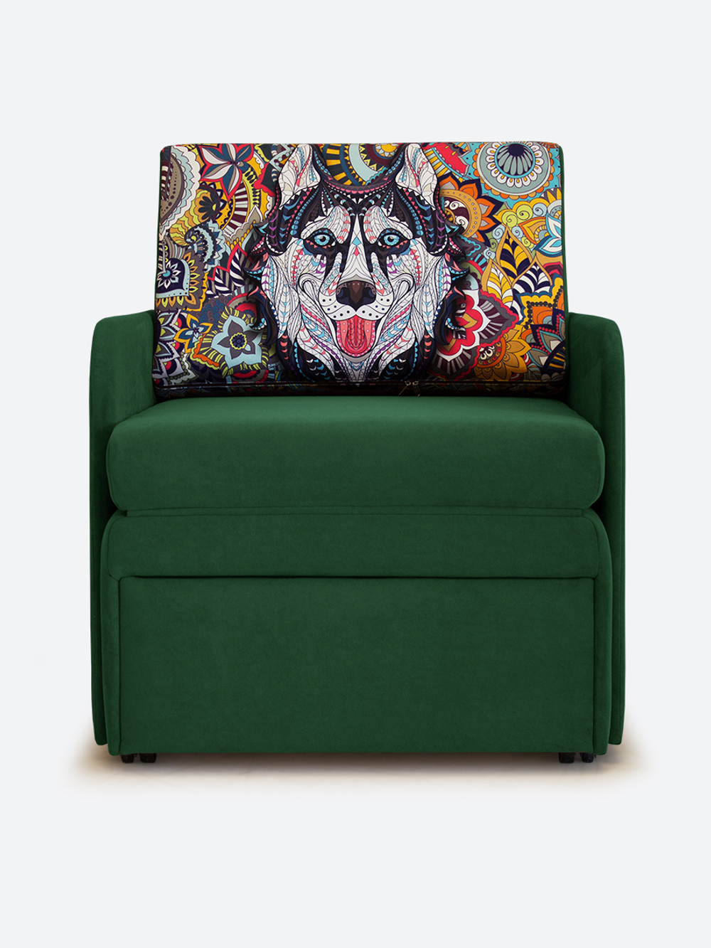 Кресло-кровать "Миник" с подлокотниками, купон Хаски