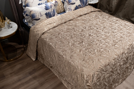 Покрывало 260х260 Garda Decor Houston Кристалло бежевое со стежкой