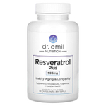 Dr. Emil Nutrition, ресвератрол плюс, 500 мг, 60 капсул (250 мг в 1 капсуле)