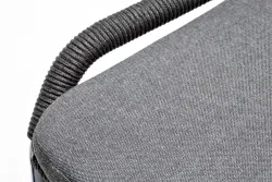 "Венето" обеденная группа на 6 персон со стульями "Милан", каркас темно-серый, роуп темно-серый