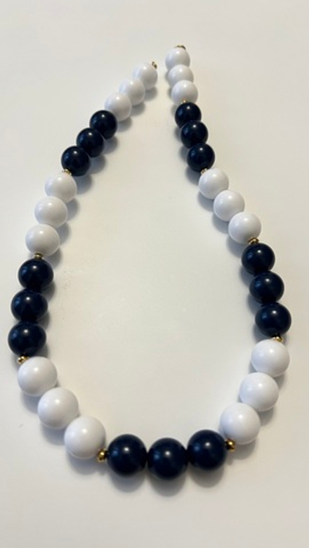 Колье MONET синее с белым