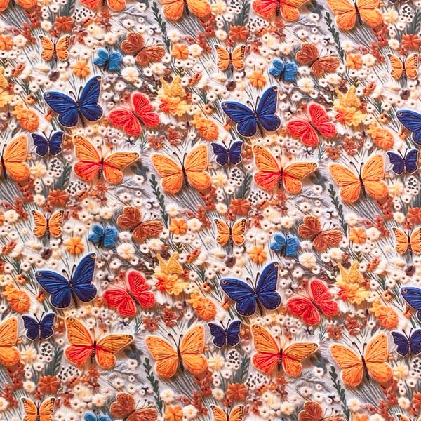 ИМИТАЦИЯ ЦВЕТОЧНОЙ ВЫШИВКИ #5, 100% хлопок Handmade Fabrics 1