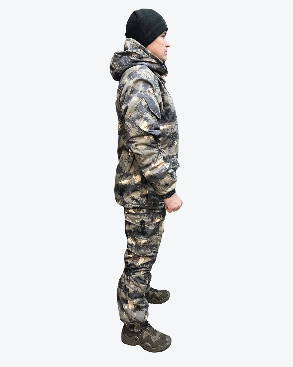 Костюм Горка 5 демисезонный "Серый мультикам" с флисом, Пилигрим