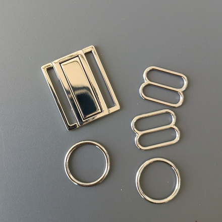 Комплект фурнитуры для купальника, никель