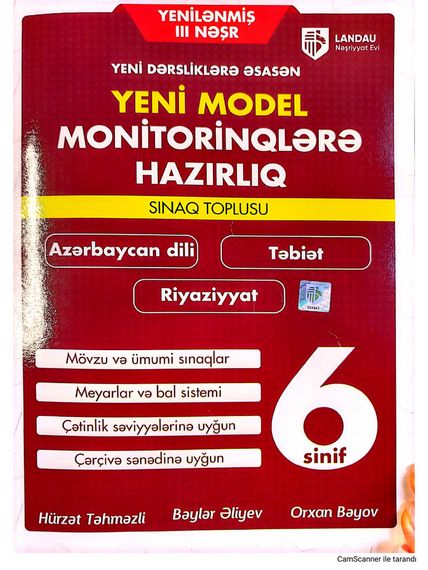 Yeni model monitorinqlərə hazırlıq sınaq toplusu 6-cı sinif