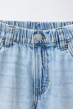 ZARA ДЖИНСОВЫЕ ШОРТЫ BAGGY, СИНИЙ