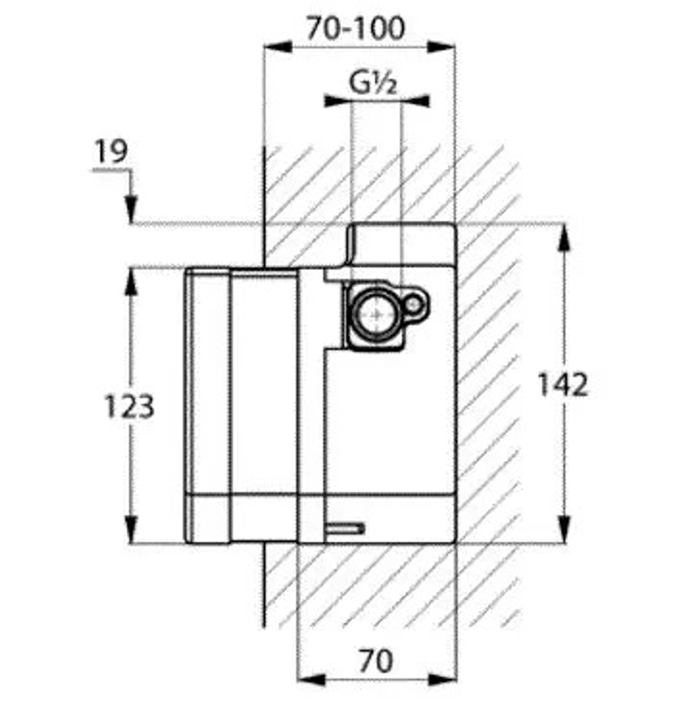 Внутренняя часть электронного смесителя KLUDI ZENTA для умывальника DN 15 батарейка, один подвод воды (38004)