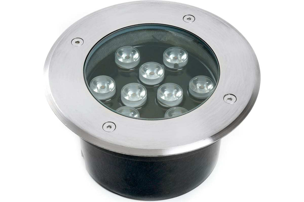 Светильник LED тротуарный (грунтовый) встраив. SP2803,10W, AC 12V, низковольтный, 4000К, металлик, D160*H90mm, вн.диаметр: 110mm, IP67 Feron