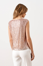 23017 Блузка женская (персиково-серебристый)