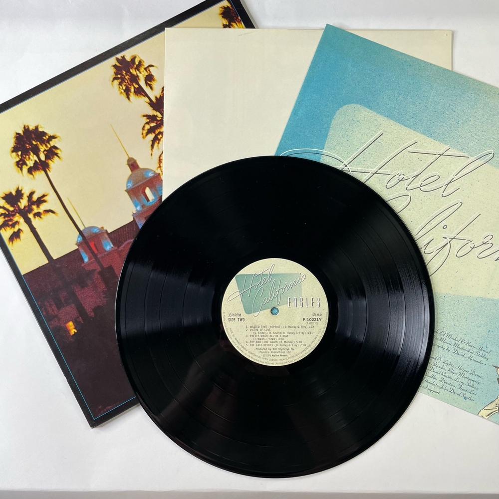 Винтажная виниловая пластинка LP Eagles Hotel California (Япония 1976) (Без Оби) (С Плакатом)