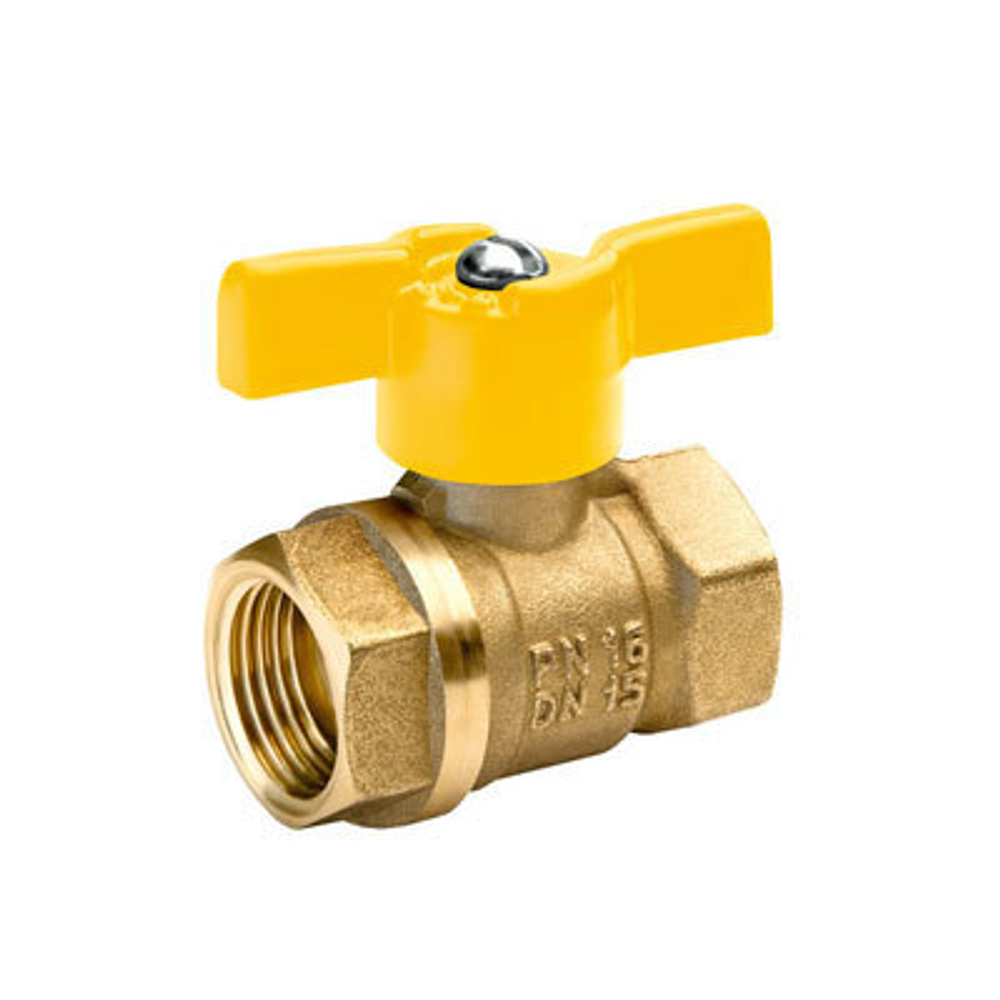 Кран газ шаровой 1/2'' вн/вн бабочка 11Б27п БАЗ Standart PN40