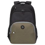 Рюкзак Grizzly, 32*45*23см, 2 отделения, 4 кармана, анатомическая спинка, черный-хаки