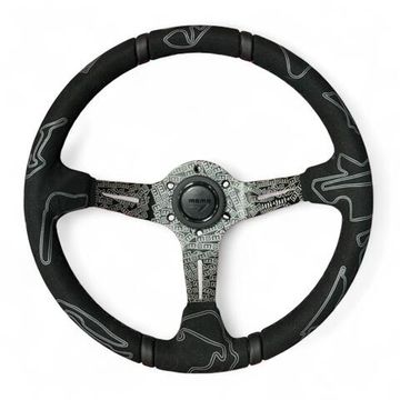 Спортивный руль Momo Ultra замша с выносом 90мм чёрный