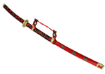 Меч самурайский Тати, красные ножны