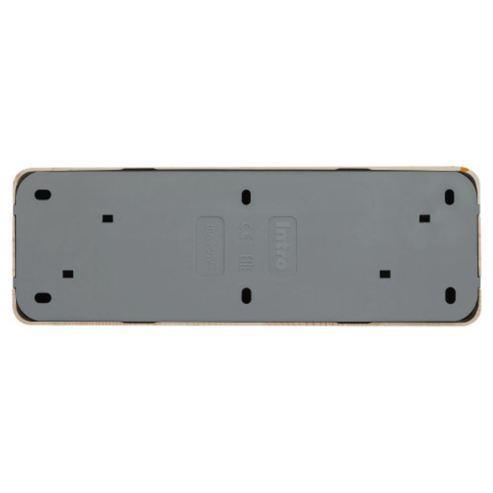 Розетка Intro Quadro 2-208-11 с заземлением четверная 4х2P+E 16А-250В IP20 ОУ сосна | Intro