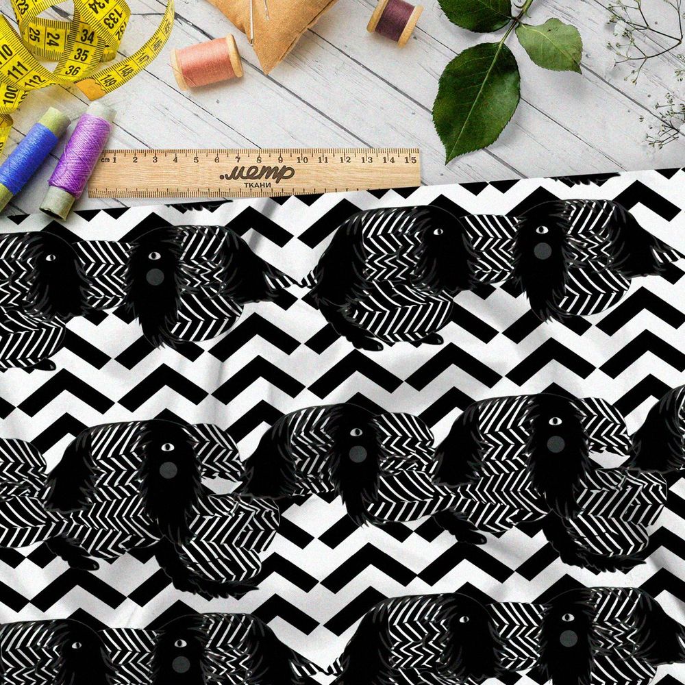 Ткань премиум таффета полосатый мир