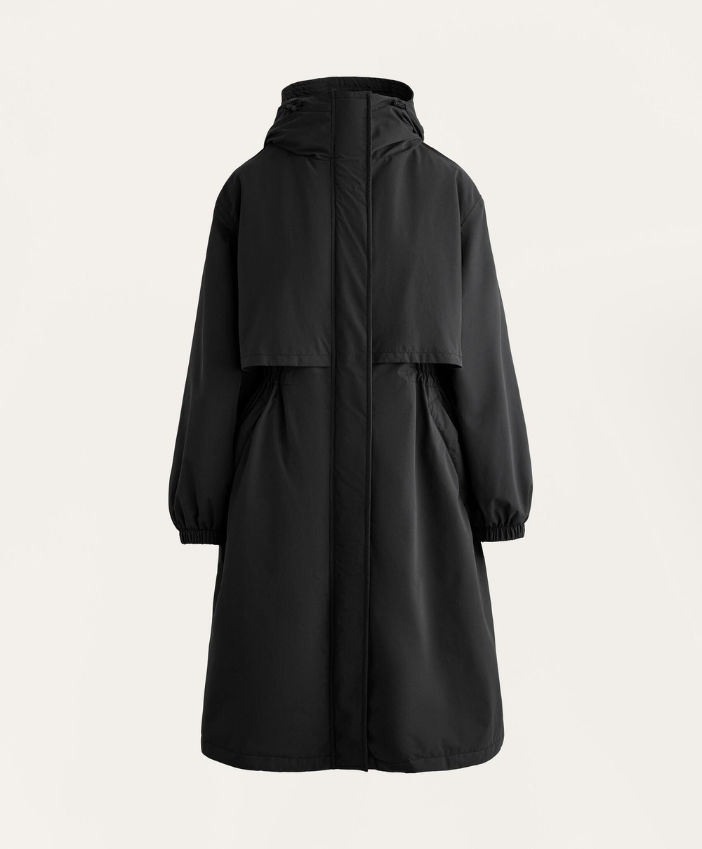 Oysho Водонепроницаемый длинный плащ с подкладкой FELLEX® AEROGEL 10K, черный