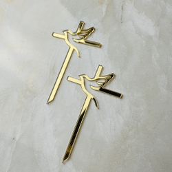 Топпер Мини на ножке "Крестик" 8см 2шт акрил