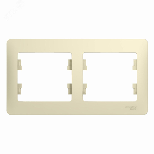 GLOSSA Рамка горизонтальная 2 поста бежевая GSL000202 Systeme Electric
