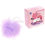 Мочалка детская полипропиленовая в красочной коробке «KARAPPPUZ House», цвет лавандовый, d - 10см,30гр