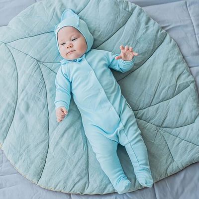 Sleepsuit with snap buttons 3-18 months - Sky Blue