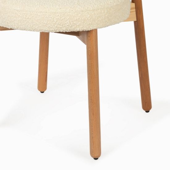 Обеденный стул Chloe 1 деревянный, обшивка букле 