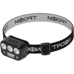 Фонарь налобный светодиодный Трофи GA-105 аккумуляторный 3+3+3 Bт сенсорное управление 5 режимов | Трофи