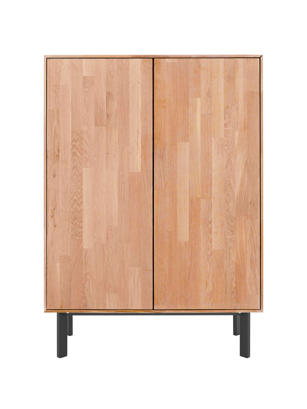 Комод деревянный 2 двери Виби 85х40х119 см из массива дуба на металлических ножках, в стиле лофт