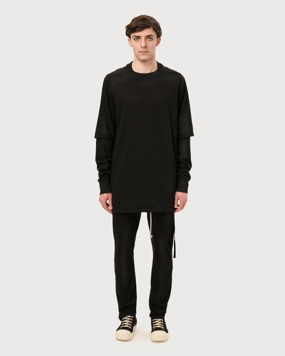 RICK OWENS DRKSHDW ЛОНГСЛИВ ЧЕРНЫЙ HUSTLER