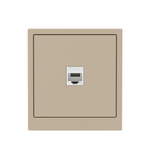 Компьютерная розетка RJ-45 без шторки, кат.6А одинарная,KANT, ванильный марципан