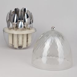 НАБОР СТОЛОВЫХ ПРИБОРОВ НА ВРАЩАЮЩЕЙСЯ ПОДСТАВКЕ, 24ПР