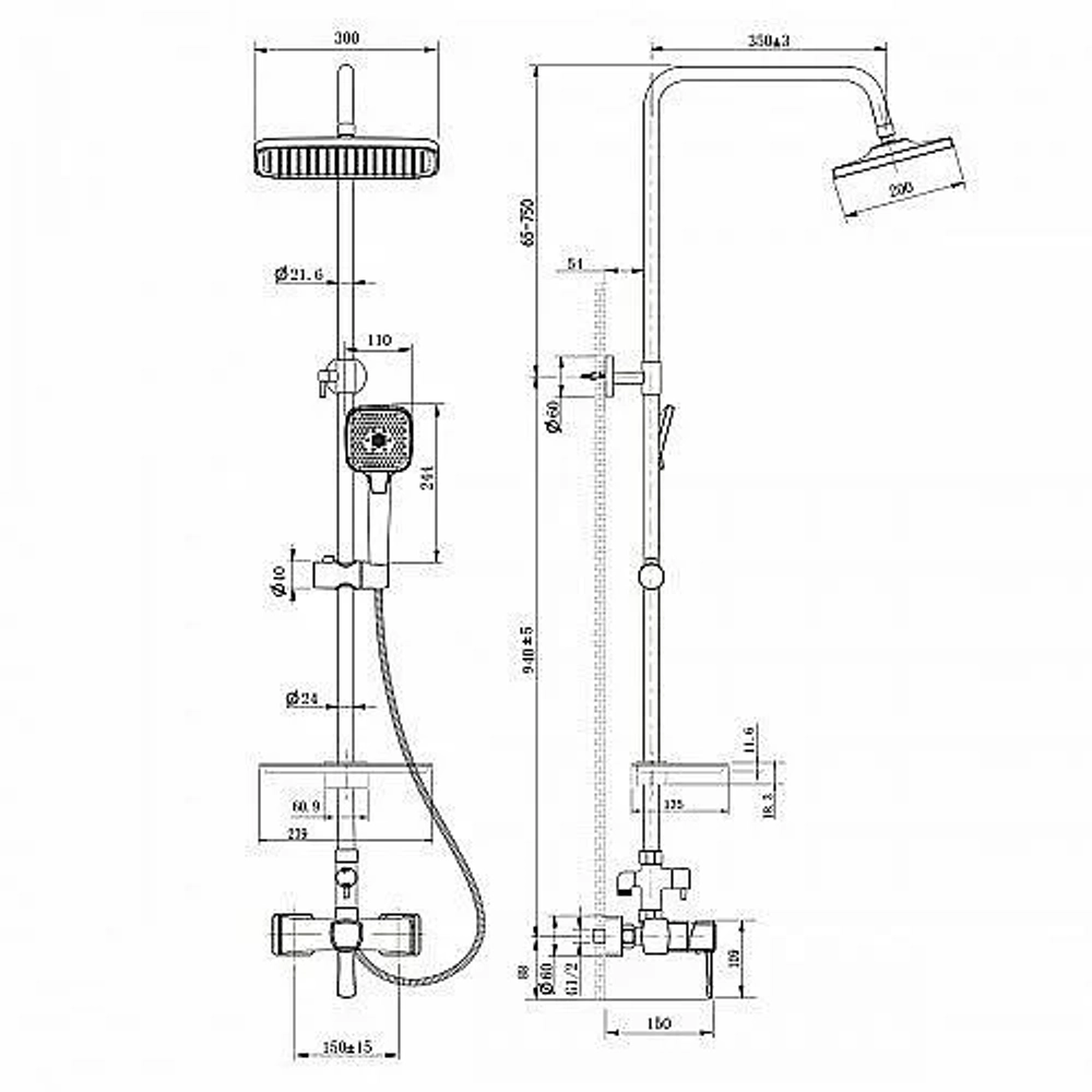 Душевая система Lemark Evitta LM0560C