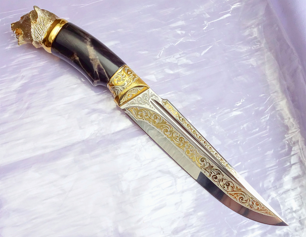 Нож дамасский "Медведь" /в коробке/