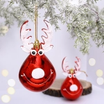 Ёлочная игрушка «Счастливый лось» 13 см (2 шт), красный