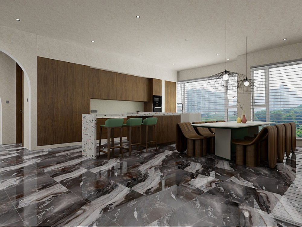 Плитка керамогранитная AZARIO RIVERSTONE GOLD 60x120 Carving (H18004011G)