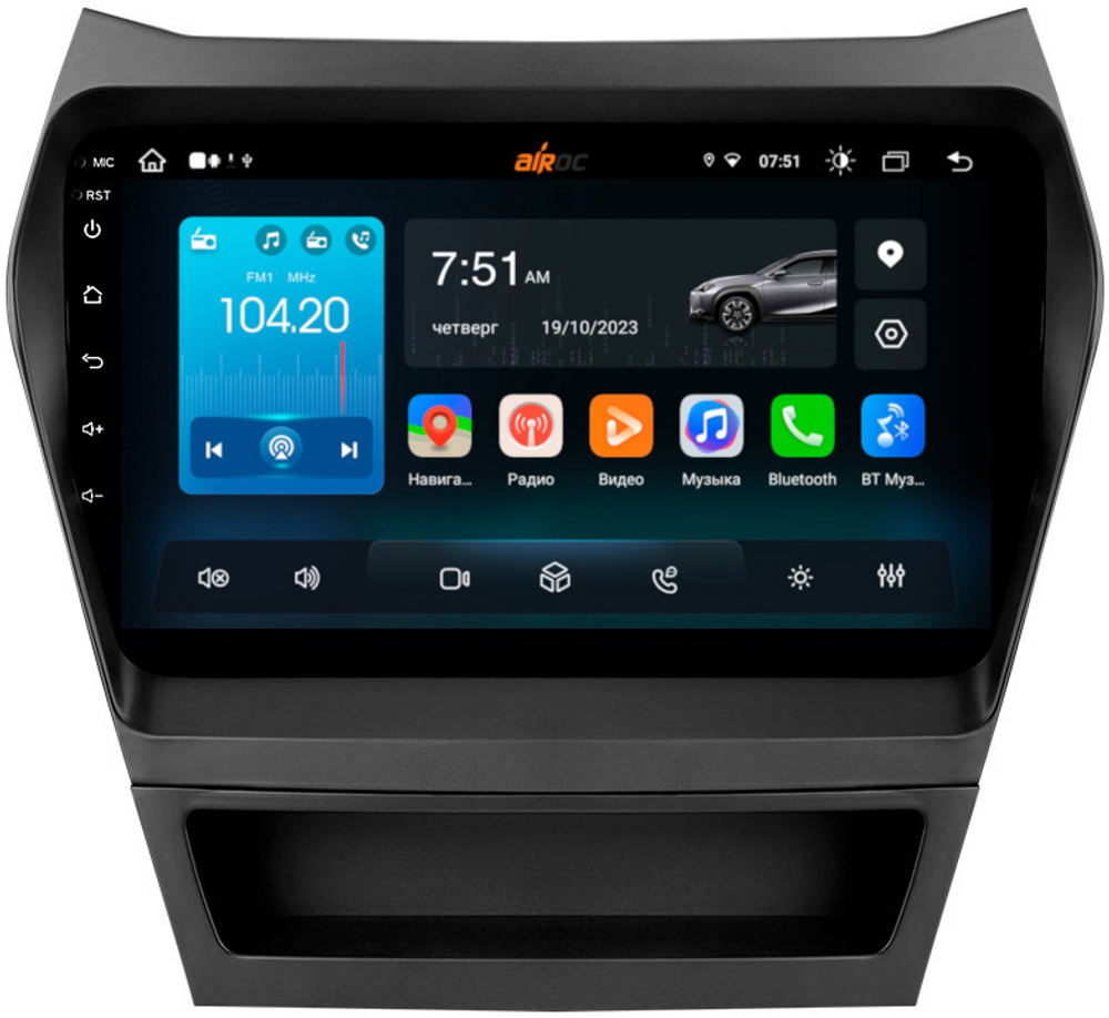 Магнитола для Hyundai Santa Fe 2012-2018 (любая комплектация) - Roximo RX-2019 Android 13, ТОП процессор, 8/128, SIM-слот