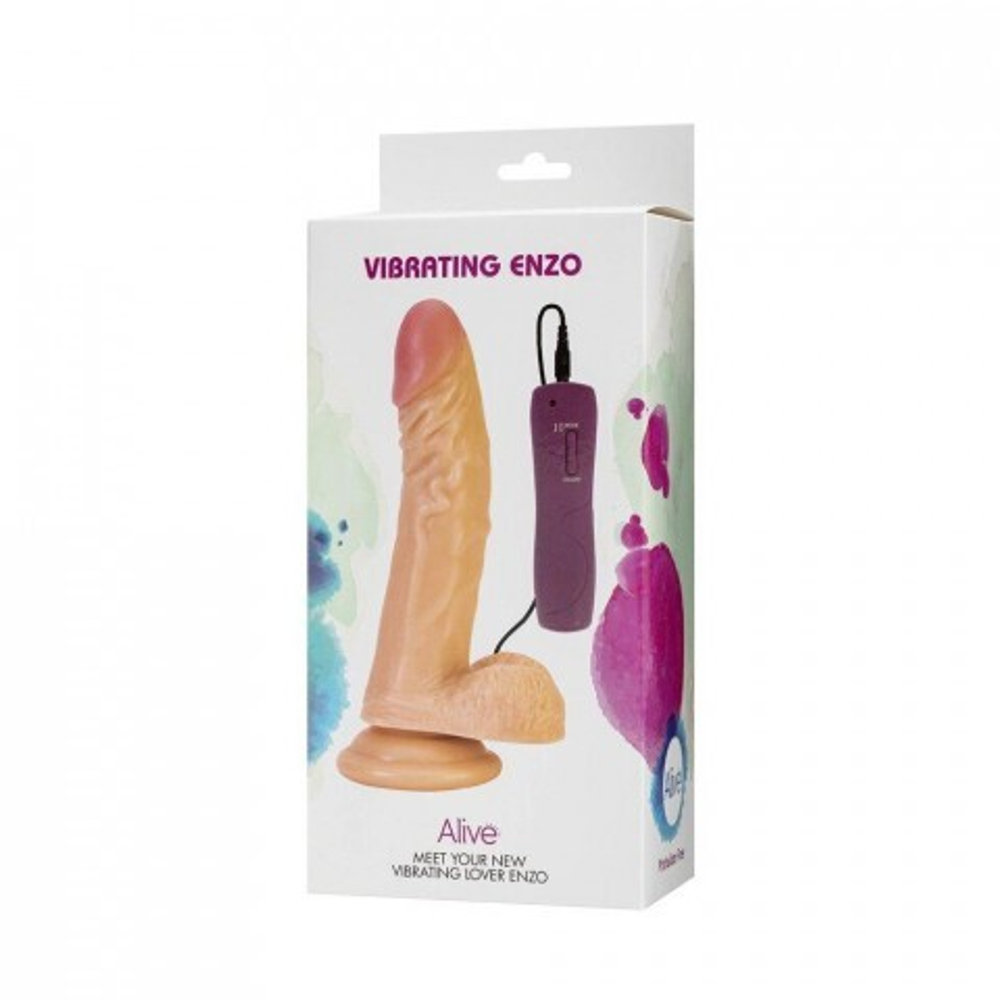 Реалистичный вибратор Enzo с пультом управления от Alive (21×4,3 см)