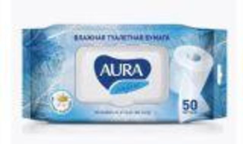 AURA Ultra Comfort Влаж туал. бум. 50шт  ( с клапаном)