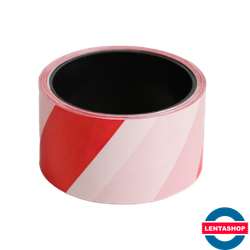 Лента оградительная бело-красная ЭКОНОМ 50 мм х 50 м