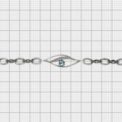 "Торфи" браслет в серебряном покрытии из коллекции "Изумрудные мечты" от Jenavi с замком пряжка