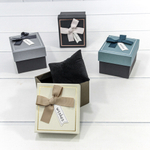 Коробка Ювелирная 9х8х6.5 см Набор 4 шт с бантиком и подушкой (Микс)