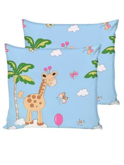 Наволочка комплект 2шт поплин Сказка "Мадагаскар" 70x70 см на молнии