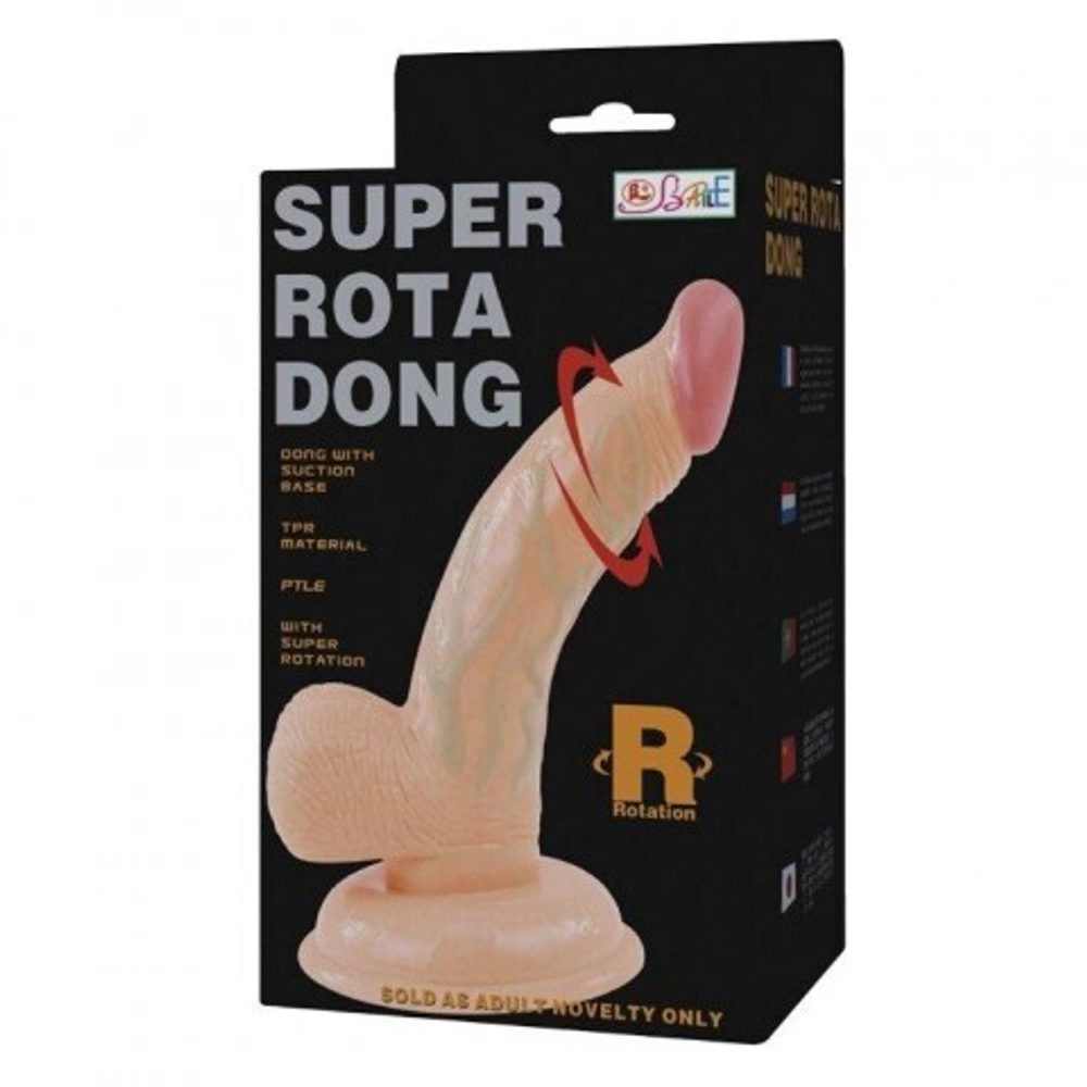 Вибратор-реалистик на присоске с ротацией Super Rota Dong (14,5×3,2 см)