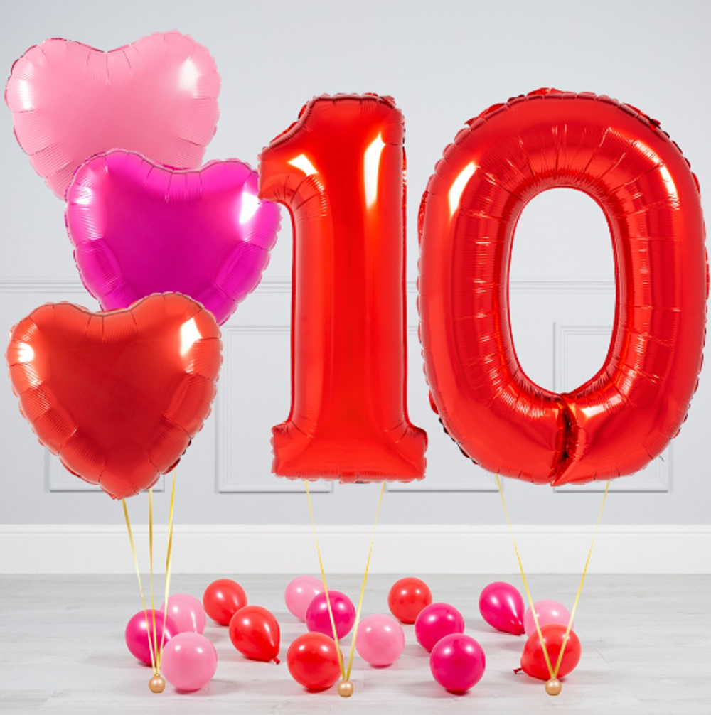 FM Шар 40" / 102 см "Цифра 0" Красный (БГ-60)  Изображение4