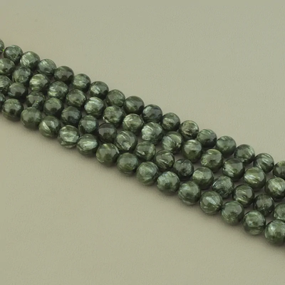 Нитка Серафинит 39 см. 12 мм. (Без замка)