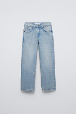 ZARA ДЖИНСЫ STRAIGHT LEG, ГОЛУБОЙ