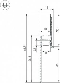 Профиль для плинтусов Arlight ARH-PLINTUS 043665