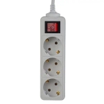 Сетевой удлинитель Perfeo с кнопкой POWERMATE PF-PM-3/5,0-W, 5,0м, 3 розетки, белый