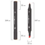 Маркер для скетчинга двусторонний 1 мм - 6 мм BRAUBERG ART CLASSIC, ОРАНЖЕВЫЙ (Y608), 151797