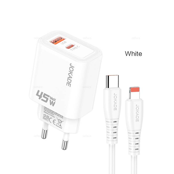 JOKADE JB0145, Зарядное устройство PD45W + 22.5W на устройства Ligtning